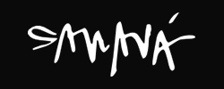 Logo del Saravá: al centro de un fondo rectangular negro, la palabra 'SARAVÁ' en blanco en una fuente que se asemeja al texto manuscrito. La altura de las letras varia entre cerca de un tercio y dos tercios de la altura del rectángulo. Horizontalmente, el texto ocupa cerca de cuatro quintos del ancho del rectángulo.